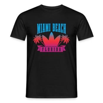Miami Beach Florida USA Retro Vintage - Männer T-Shirt - Schwarz - Vorne - AI Model Male 178 light (178cm)