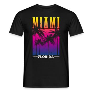 Miami Florida USA Retro Vintage - Männer T-Shirt - Schwarz - Vorne - AI Model Male 178 light (178cm)