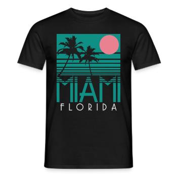 Miami Florida USA Retro Vintage - Männer T-Shirt - Schwarz - Vorne - AI Model Male 178 light (178cm)