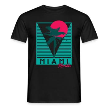 Miami Florida USA - Männer T-Shirt - Schwarz - Vorne - AI Model Male 178 light (178cm)