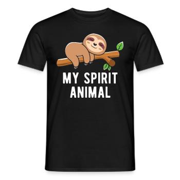 Paresseux amant graphique paresseux Animal drôle paresseux - T-shirt homme - noir - Devant - AI Model Male 178 light (178cm)