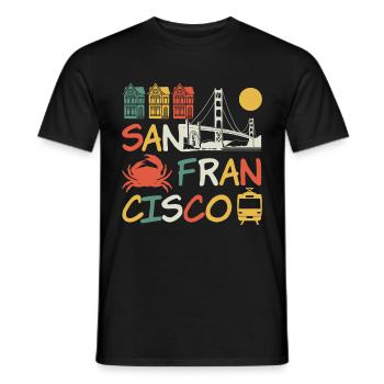 San Francisco California Souvenir - Men's T-Shirt - black - Front - AI Model Male 178 light (178cm)
