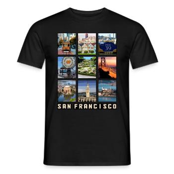 San Francisco California Souvenir - Men's T-Shirt - black - Front - AI Model Male 178 light (178cm)