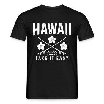 Souvenir de surfeur Aloha d’Hawaï - T-shirt homme - noir - Devant - AI Model Male 178 light (178cm)