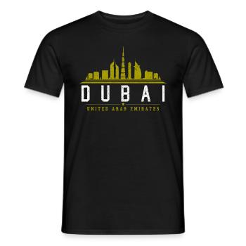 Dubai Skyline UAE Souvenir - Men's T-Shirt - black - Front - AI Model Male 178 light (178cm)