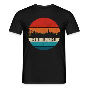 San Diego Kalifornien Vintage Souvenir - Männer T-Shirt - Schwarz - Vorne - AI Model Male 178 light (178cm)