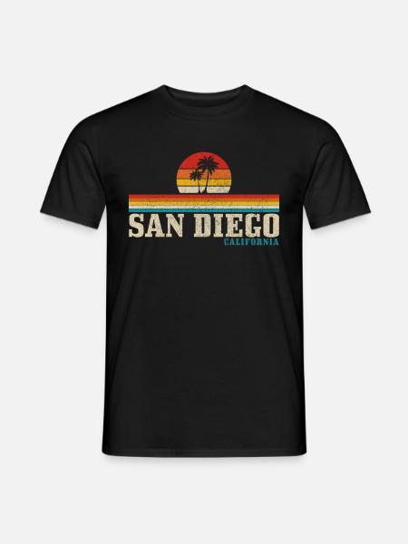 San Diego Kalifornien Vintage Souvenir - Männer T-Shirt - Schwarz
