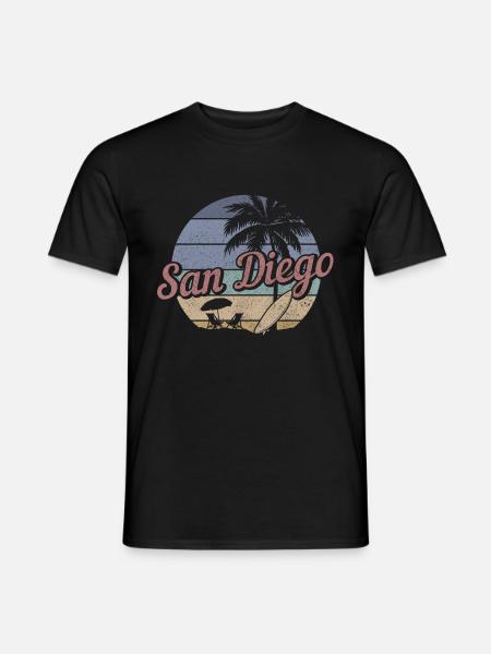 San Diego Kalifornien Vintage Souvenir - Männer T-Shirt - Schwarz