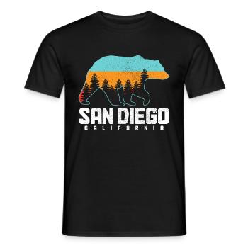 San Diego California Vintage Souvenir - Men's T-Shirt - black - Front - AI Model Male 178 light (178cm)