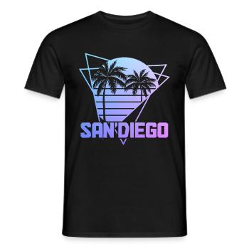 San Diego California Retro Souvenir - Men's T-Shirt - black - Front - AI Model Male 178 light (178cm)