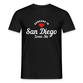 San Diego California Vintage Souvenir - Men's T-Shirt - black - Front - AI Model Male 178 light (178cm)