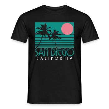 San Diego Kalifornien Vintage Souvenir - Männer T-Shirt - Schwarz - Vorne - AI Model Male 178 light (178cm)