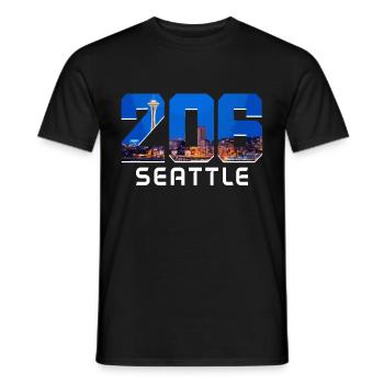 Seattle Washington Souvenir Geschenk - Männer T-Shirt - Schwarz - Vorne - AI Model Male 178 light (178cm)