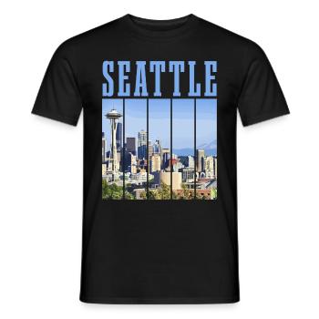 Seattle Washington Souvenir Geschenk - Männer T-Shirt - Schwarz - Vorne - AI Model Male 178 light (178cm)