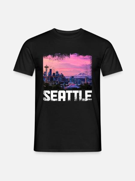 Seattle Washington Souvenir Geschenk - Männer T-Shirt - Schwarz