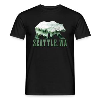 Seattle Washington Souvenir Geschenk - Männer T-Shirt - Schwarz - Vorne - AI Model Male 178 light (178cm)