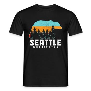 Seattle Washington Souvenir Geschenk - Männer T-Shirt - Schwarz - Vorne - AI Model Male 178 light (178cm)