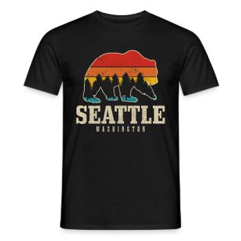 Seattle Washington Souvenir Geschenk - Männer T-Shirt - Schwarz - Vorne - AI Model Male 178 light (178cm)