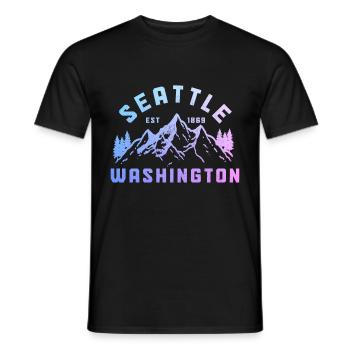 Seattle Washington Souvenir Geschenk - Männer T-Shirt - Schwarz - Vorne - AI Model Male 178 light (178cm)