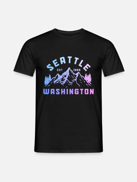 Seattle Washington Souvenir Gift - Men's T-Shirt - black