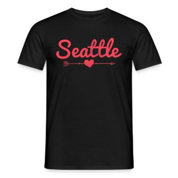 Seattle Washington Souvenir Geschenk - Männer T-Shirt - Schwarz - Vorne - AI Model Male 178 light (178cm)