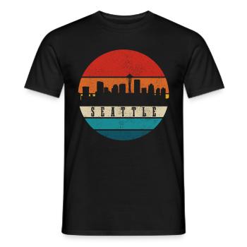 Seattle Washington Souvenir Geschenk - Männer T-Shirt - Schwarz - Vorne - AI Model Male 178 light (178cm)