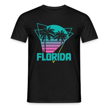 Florida Retro Souvenir USA Amerika - Männer T-Shirt - Schwarz - Vorne - AI Model Male 178 light (178cm)