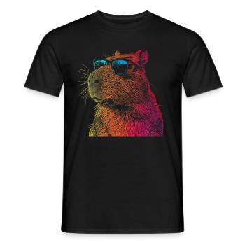 Capybara drôle cadeau - T-shirt homme - noir - Devant - AI Model Male 178 light (178cm)