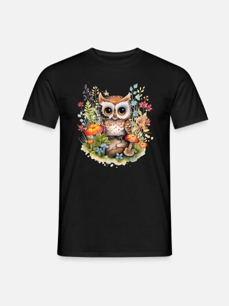 Eule Cottagecore Vintage Geschenk - Männer T-Shirt - Schwarz