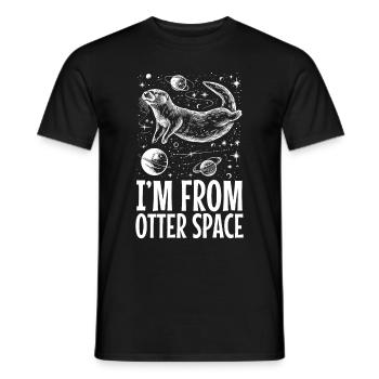 Otter Space Funny Otter Astronaut - Men's T-Shirt - black - Front - AI Model Male 178 light (178cm)