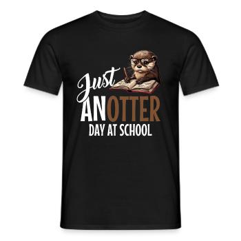 Otter Lustig Geschenk - Männer T-Shirt - Schwarz - Vorne - AI Model Male 178 light (178cm)