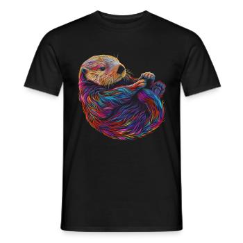 Otter Lustig Geschenk - Männer T-Shirt - Schwarz - Vorne - AI Model Male 178 light (178cm)