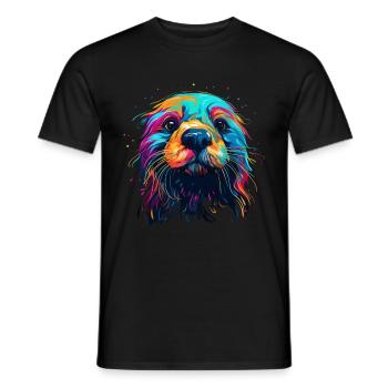 Otter Lustig Geschenk - Männer T-Shirt - Schwarz - Vorne - AI Model Male 178 light (178cm)