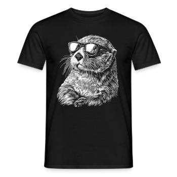 Otter Lustig Geschenk - Männer T-Shirt - Schwarz - Vorne - AI Model Male 178 light (178cm)