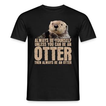 Otter - Männer T-Shirt - Schwarz - Vorne - AI Model Male 178 light (178cm)