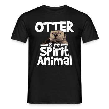 Otter Is My Spirit Animal - Men's T-Shirt - black - Front - AI Model Male 178 light (178cm)