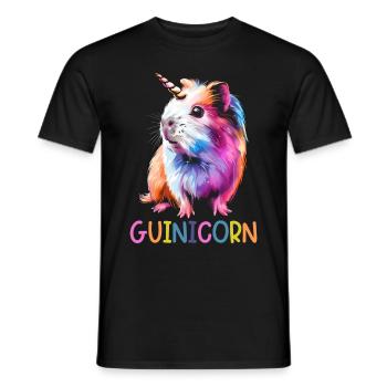 Cochon d’Inde Licorne Guinicorne - T-shirt homme - noir - Devant - AI Model Male 178 light (178cm)