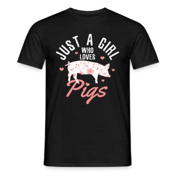 Schwein Lustig Bauer Landwirt Geschenk - Männer T-Shirt - Schwarz - Vorne - AI Model Male 178 light (178cm)