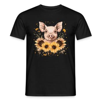 Schwein Lustig Bauer Landwirt Geschenk - Männer T-Shirt - Schwarz - Vorne - AI Model Male 178 light (178cm)