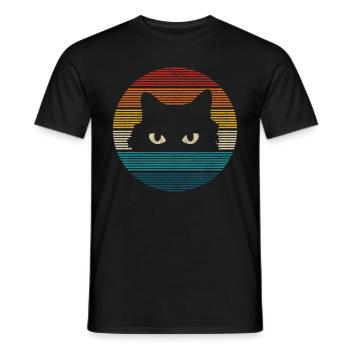 Cat Vintage Funny Gift - Men's T-Shirt - black - Front - AI Model Male 178 light (178cm)
