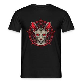 Cadeau Chat Sphynx - T-shirt homme - noir - Devant - AI Model Male 178 light (178cm)