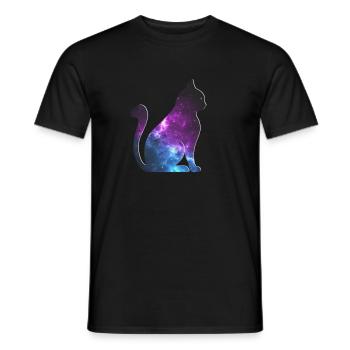 Katze Galaxy Space - Männer T-Shirt - Schwarz - Vorne - AI Model Male 178 light (178cm)