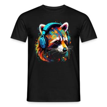 Raccoon Funny Gift - Men's T-Shirt - black - Front - AI Model Male 178 light (178cm)