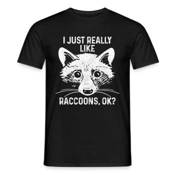 Raccoon Funny Gift - Men's T-Shirt - black - Front - AI Model Male 178 light (178cm)