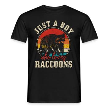 Cadeau drôle de raton laveur - T-shirt homme - noir - Devant - AI Model Male 178 light (178cm)