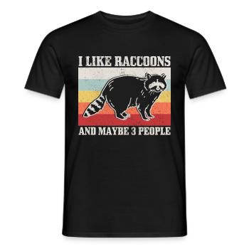 Raccoon Funny Gift - Men's T-Shirt - black - Front - AI Model Male 178 light (178cm)