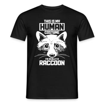 Cadeau drôle de raton laveur - T-shirt homme - noir - Devant - AI Model Male 178 light (178cm)