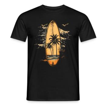 Cadeau Surfeur Vintage Surfing - T-shirt homme - noir - Devant - AI Model Male 178 light (178cm)