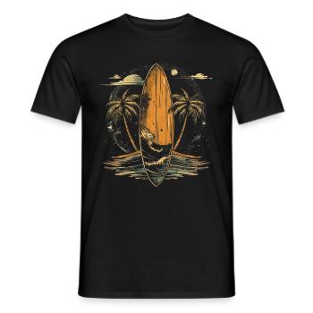Surfer Geschenk Vintage Surfen - Männer T-Shirt - Schwarz - Vorne - AI Model Male 178 light (178cm)