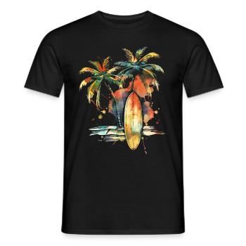 Surfer Geschenk Vintage Surfen - Männer T-Shirt - Schwarz - Vorne - AI Model Male 178 light (178cm)